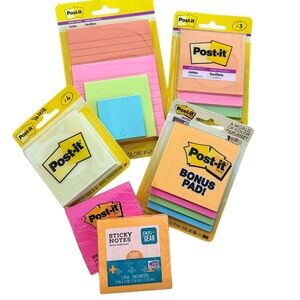 NWT BUNDLE OF ASSORTED COLOR STICKY NOTES 3M POST-IT, PEN & GEAR TARGET 3” x 3”